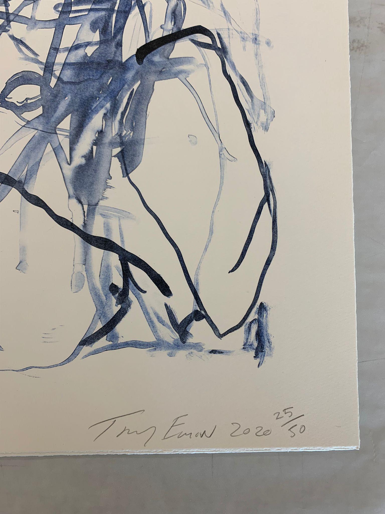 Questi sentimenti erano veri -Emin, Contemporaneo, YBAs, Litografia, Blu, Ritratto in vendita 7