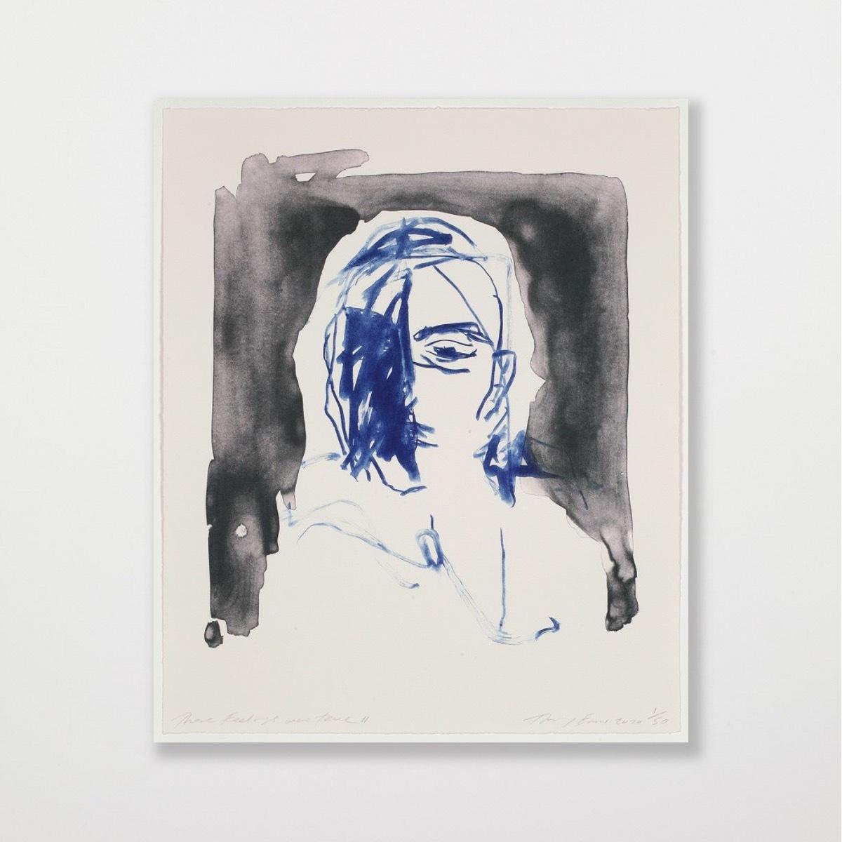 These Feelings Were True -Emin, Contemporary, YBAs, Lithograph, Blue, Portrait For Sale 5