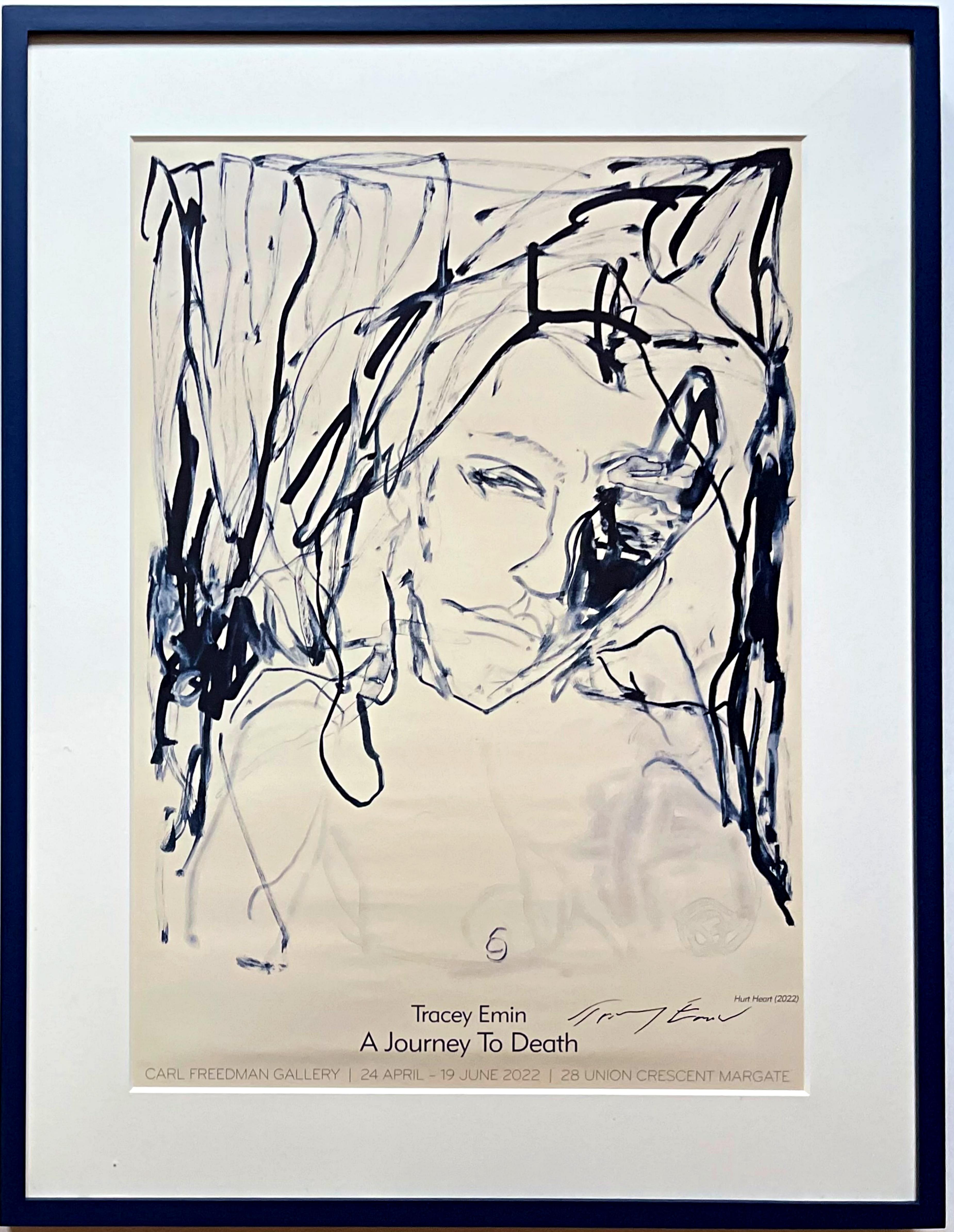 Tracey Emin - A Journey to Death UK Poster (Handsigniert von Tracey Emin) Gerahmt