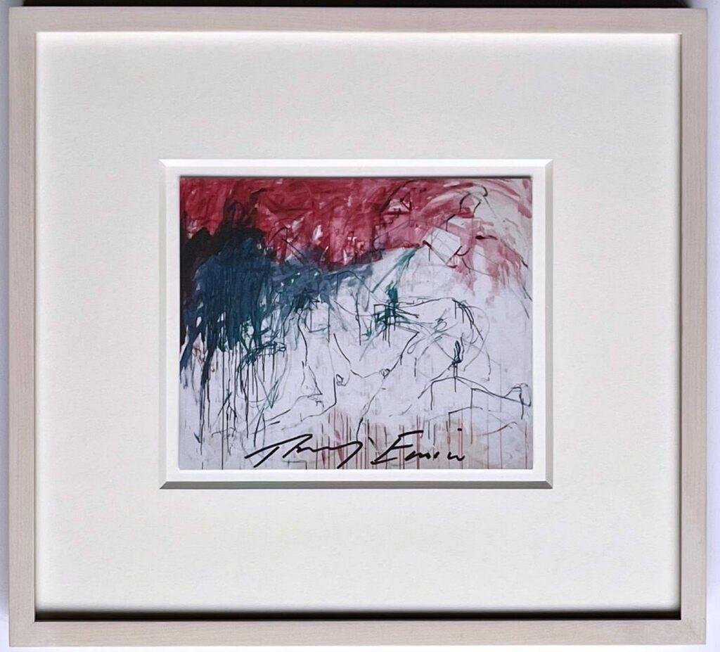 Tracey Emin
It - didnt stop - I didnt stop, 2019, from the exhibition TRACEY EMIN/EDVARD MUNCH: THE LONELINESS OF THE SOUL (hand signed), 2021
Offset lithograph promotional card (hand signed by Tracey Emin)
Signed in black marker on the