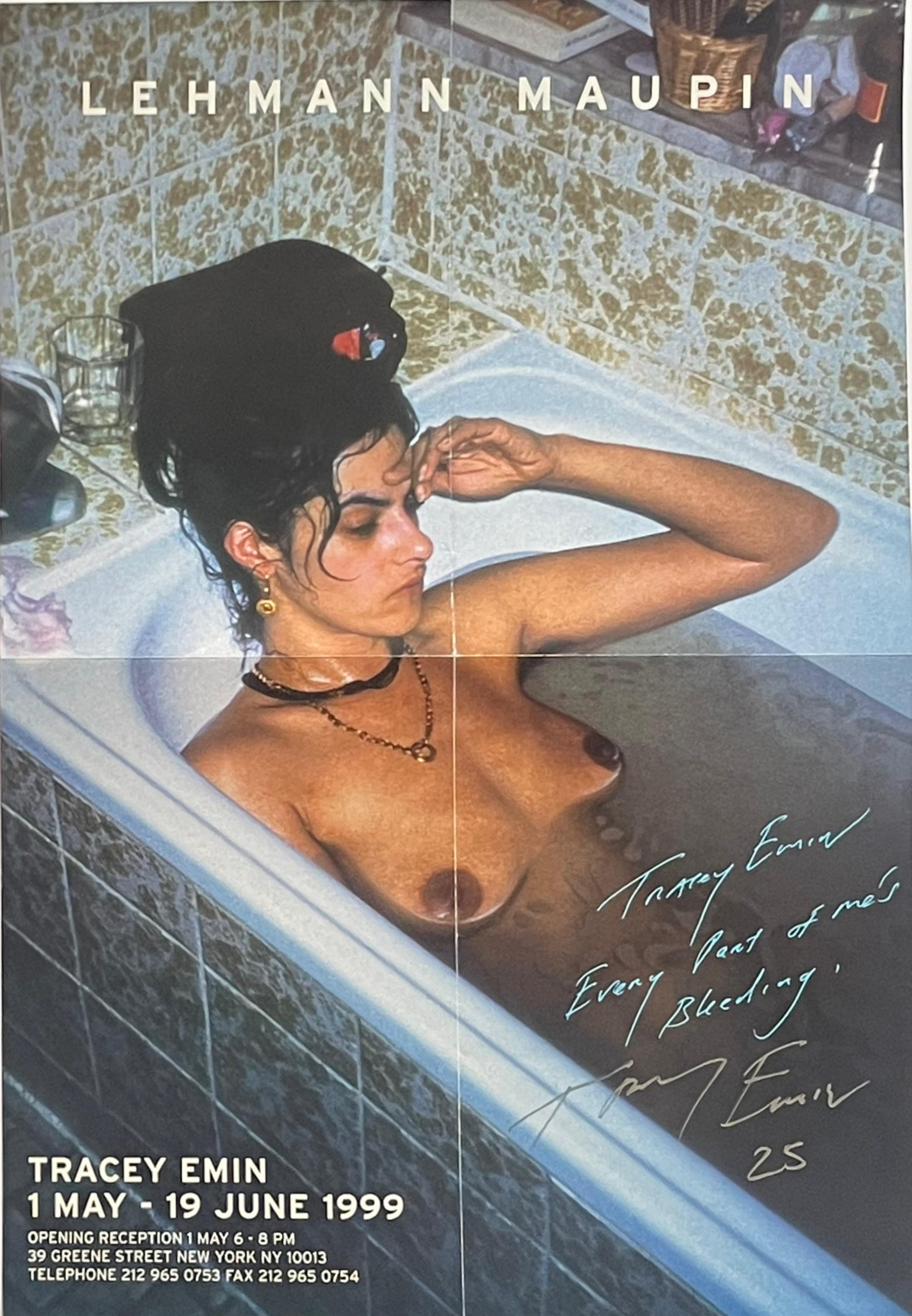 Tracey Emin - einmalig handsigniertes frühes Lehmann Maupin Gallery Plakat Einladung