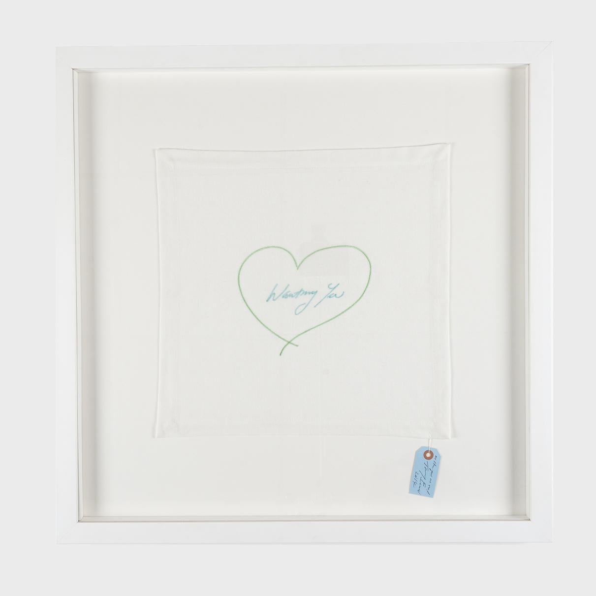 Wanting You, Napkin (Green and Blue) - Print by Tracey Emin