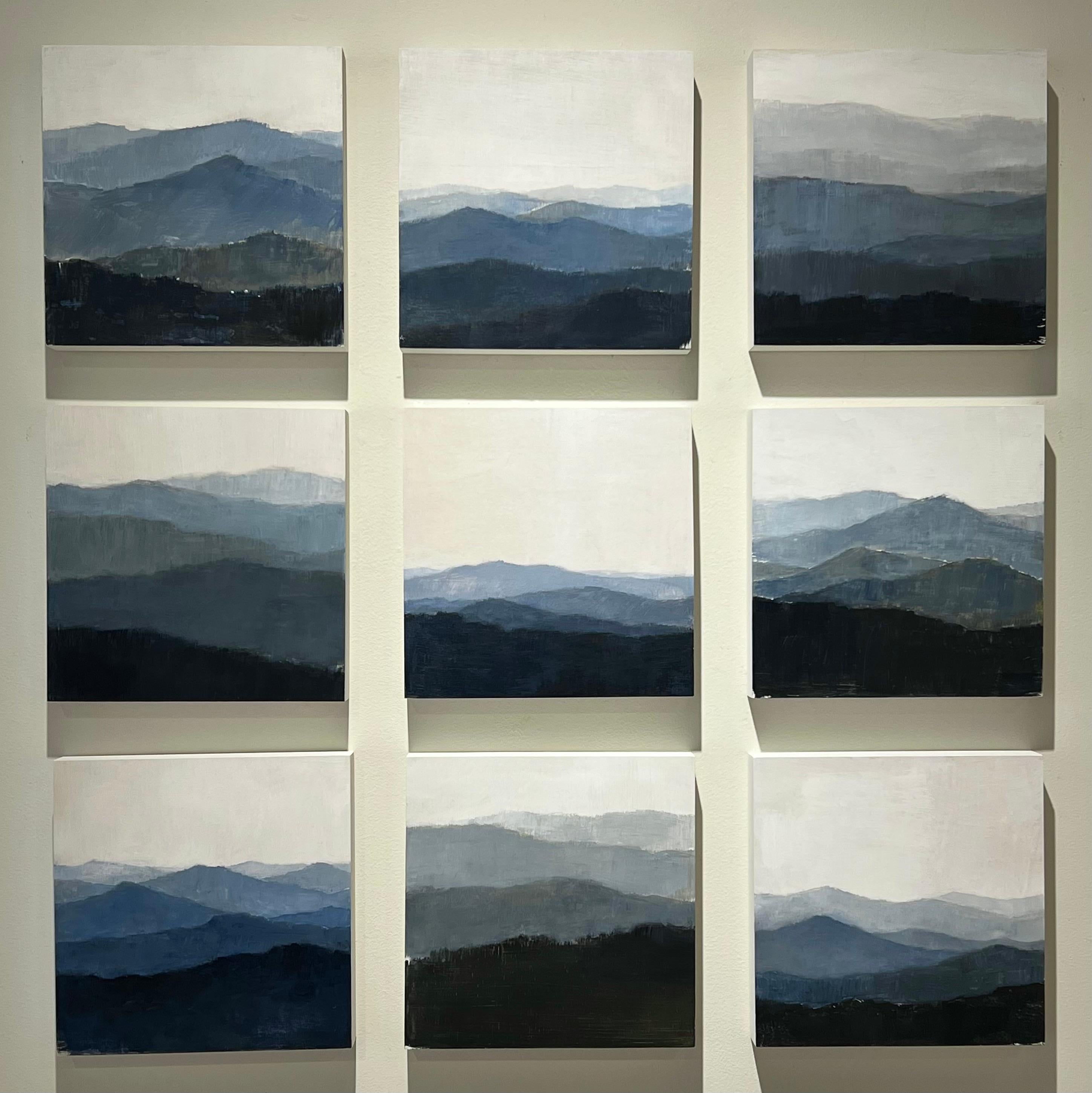Da Blue Ridge a Boulder (9 pannelli @ 10x10in) - Painting di Tracey Lane
