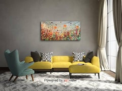 Summer Storm, Original, Acrylic, Mixed Media, Landscape, 2D Butterfly, Signed.