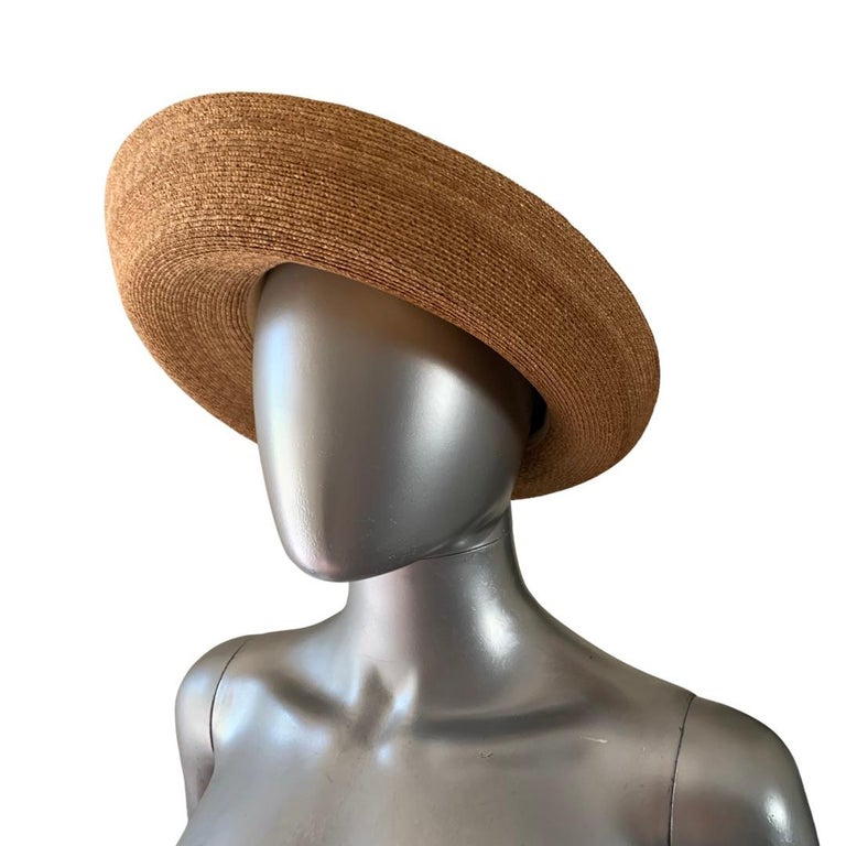 Tracey Tooker Straw Boater Hat with Black Grosgrain Bow NWOT  display picture 3