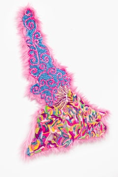 "Tears Melt My Icy Heart", Pink and Multi-Color Mixed Media Sculpture