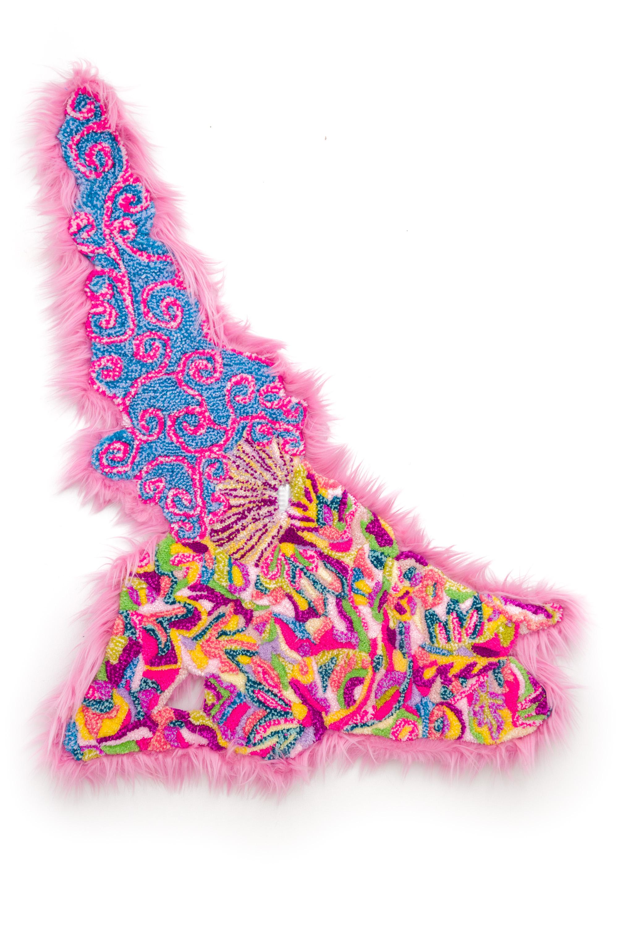"Tears Melt My Icy Heart", Pink and Multi-Color Mixed Media Sculpture
