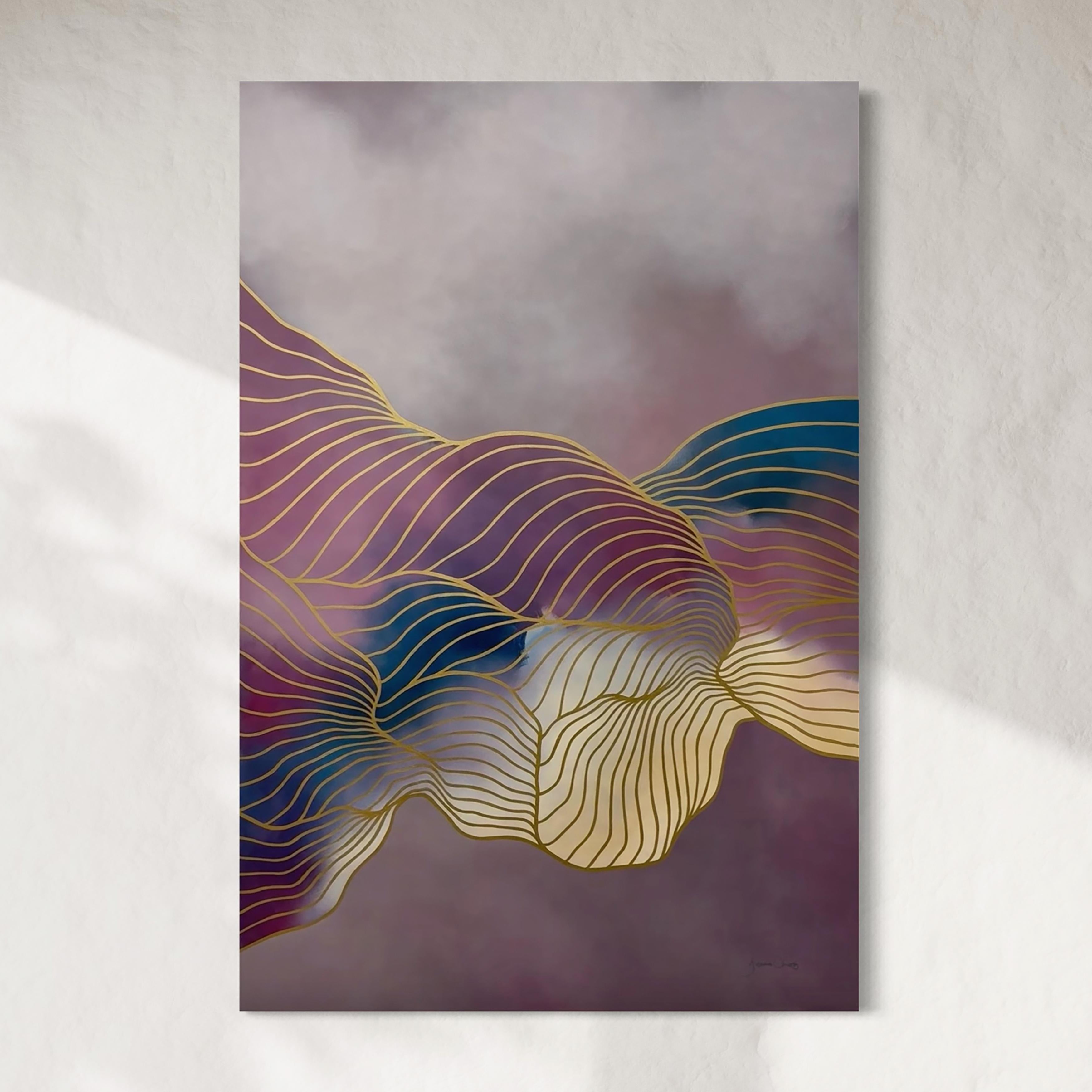 "An Open Reflection", peinture abstraite à l'acrylique et au stylo à l'huile