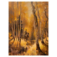 Tracking Through the Aspen Original Oil Painting by Greg Parker