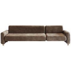 Traco Gray Leather Sofa by Paolo Capello