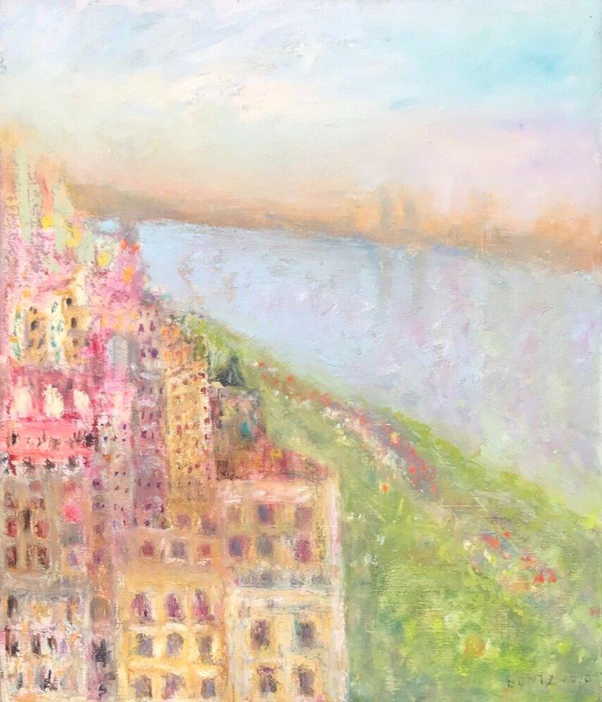 Tracy Burtz Landscape Painting - New York, New York (Toward Sunset)