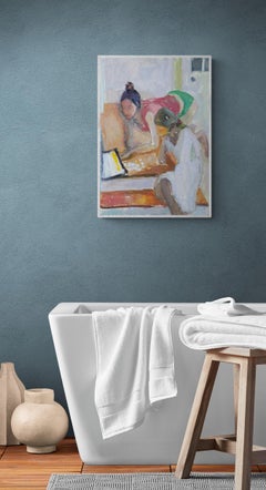 Study for "Angel Wings" [girls at a laptop]