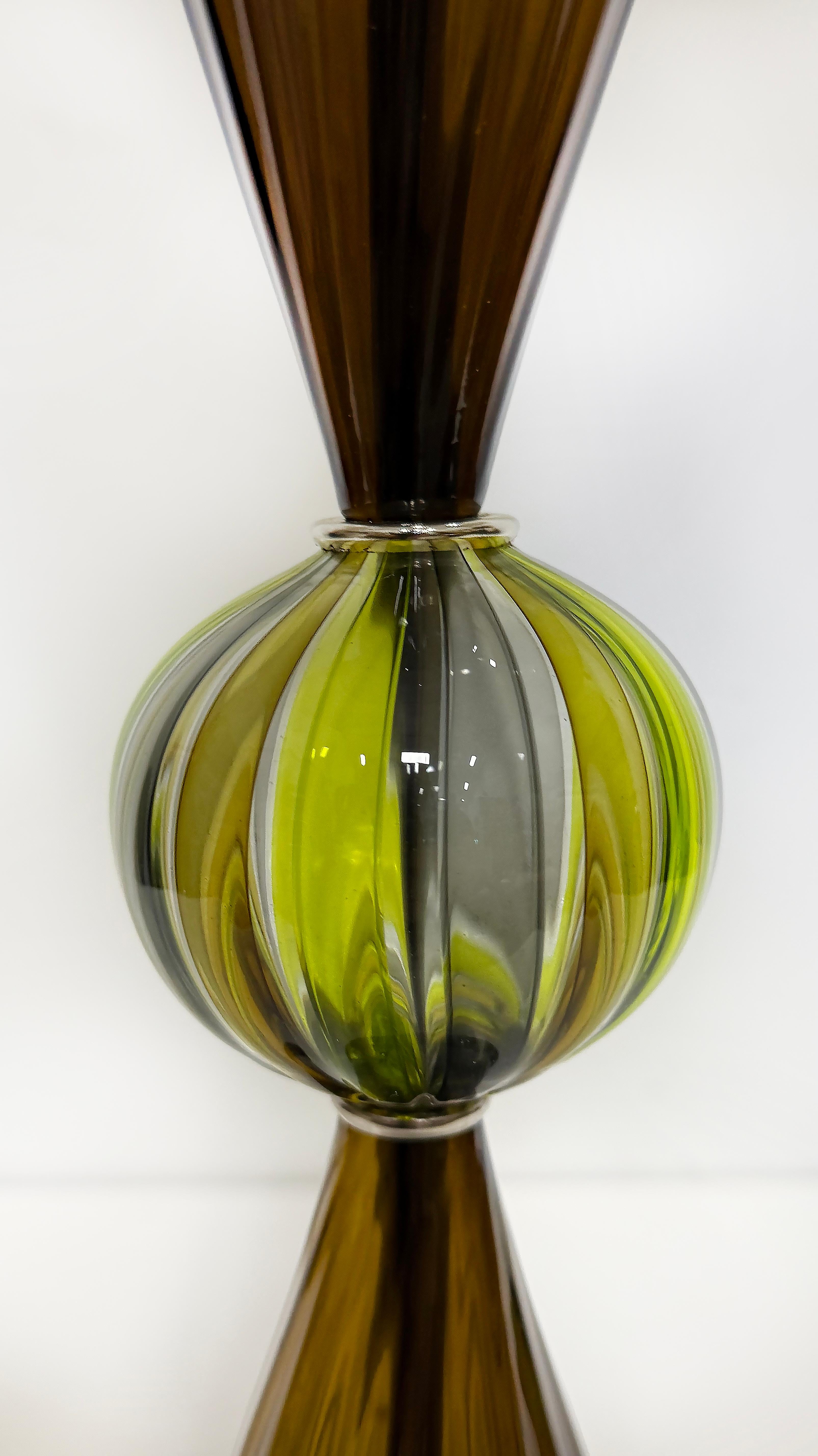 Americano Tracy Glover, lampade da tavolo in vetro soffiato a mano multicolore, coppia in vendita