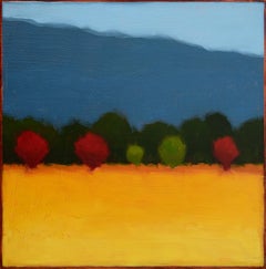 Campo brillante (Pintura en color de un paisaje rural en otoño)