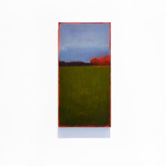 Color Field 247 (Abstract Landscape Painting of Dark Green Forest Meadow & Sky)