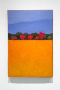 Color Field 502 (Minimal Abstracted Landscape of Golden Yellow Field & Blue Sky)