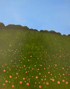 Flowery Foreground (Abstracted Landscape of a Green Field with Flowers)