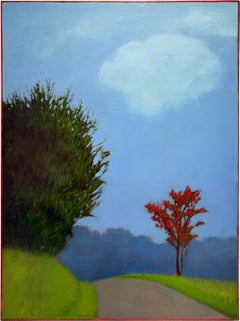 Good Evening (Abstracted Landscape of a Green Field, Blue Sky 
Trees)