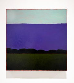 Purple! (Abstracted Landscape of a Green Field, Purple Sky & Trees)
