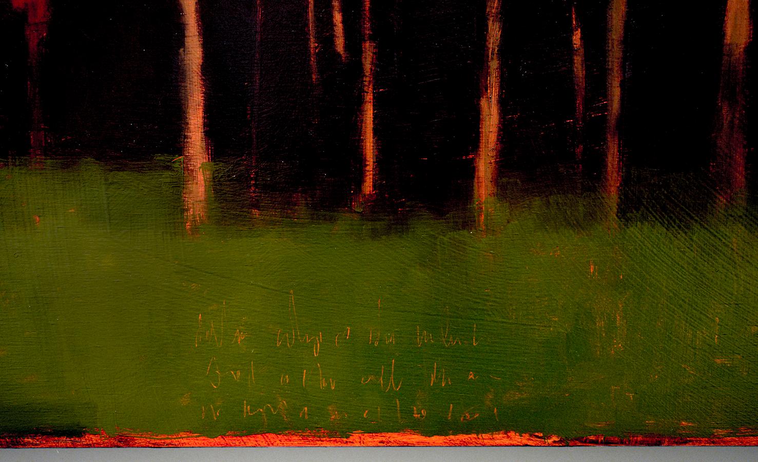 Red Tree, Green Tree (Abstract Landscape Painting on Panel of a Country Forest) 3