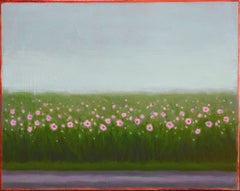 View of the Roadside (paysage floral influencé par la peinture de champ en couleur abstraite)