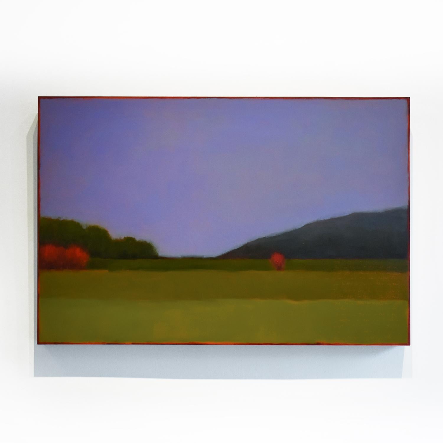 Softening Landscape (Abstracted Landscape Painting with Light Purple Sky) 1