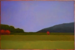 Softening Landscape (Abstracted Landscape Painting with Light Purple Sky)
