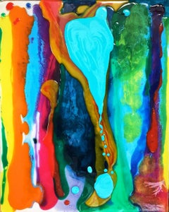 Griffin Original, Authentic stag skull and horns, acrylic, silver leaf and resin