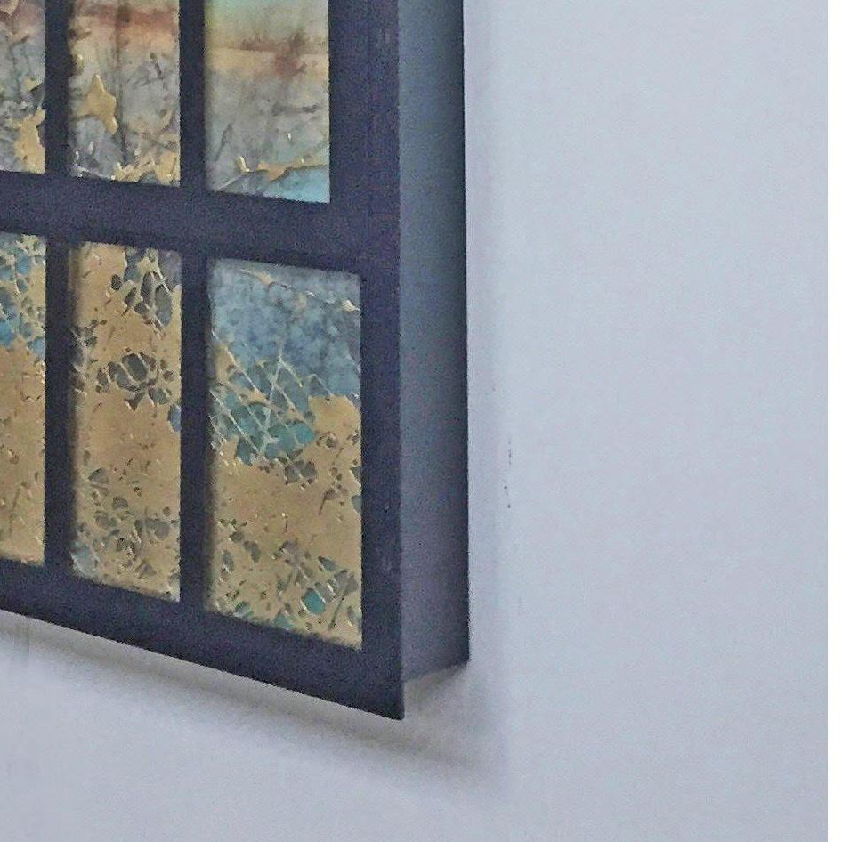 Saltwater Window, mixed media, 55 x 35 inches. Glass design 1