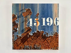 Contemporary Encaustic and Oil Painting, 24x24 in, "Dumpster 45196"