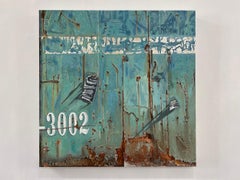 "Dumpster 3002", Contemporary Encaustic and Oil Painting on Panel, 24x24 inch