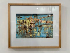 "Mapping", Contemporaneo, Astratto, Blu, Marrone, Ruggine, Pittura a olio ed encausto