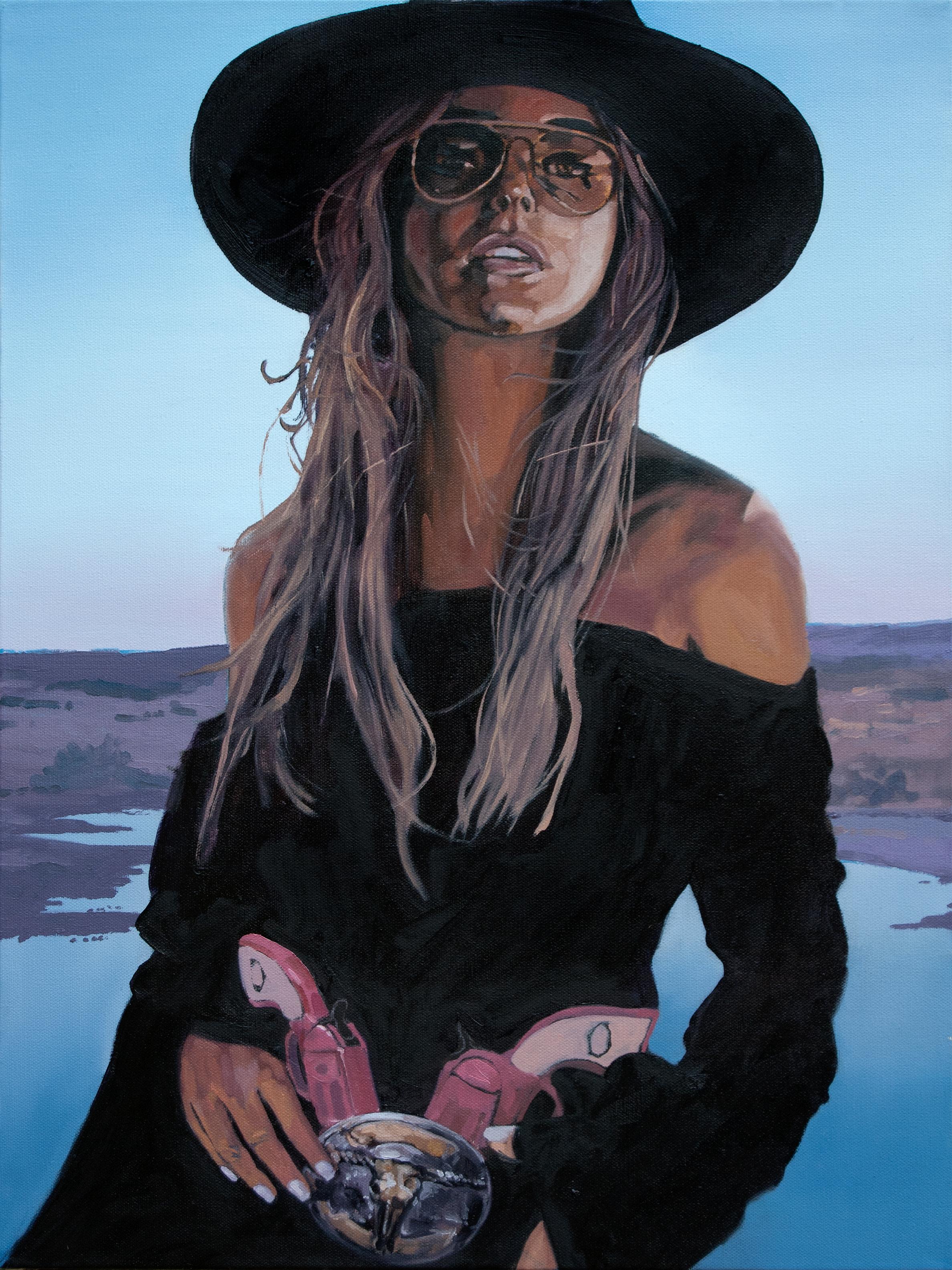Tracy Stuckey Portrait Painting - Pink Guns
