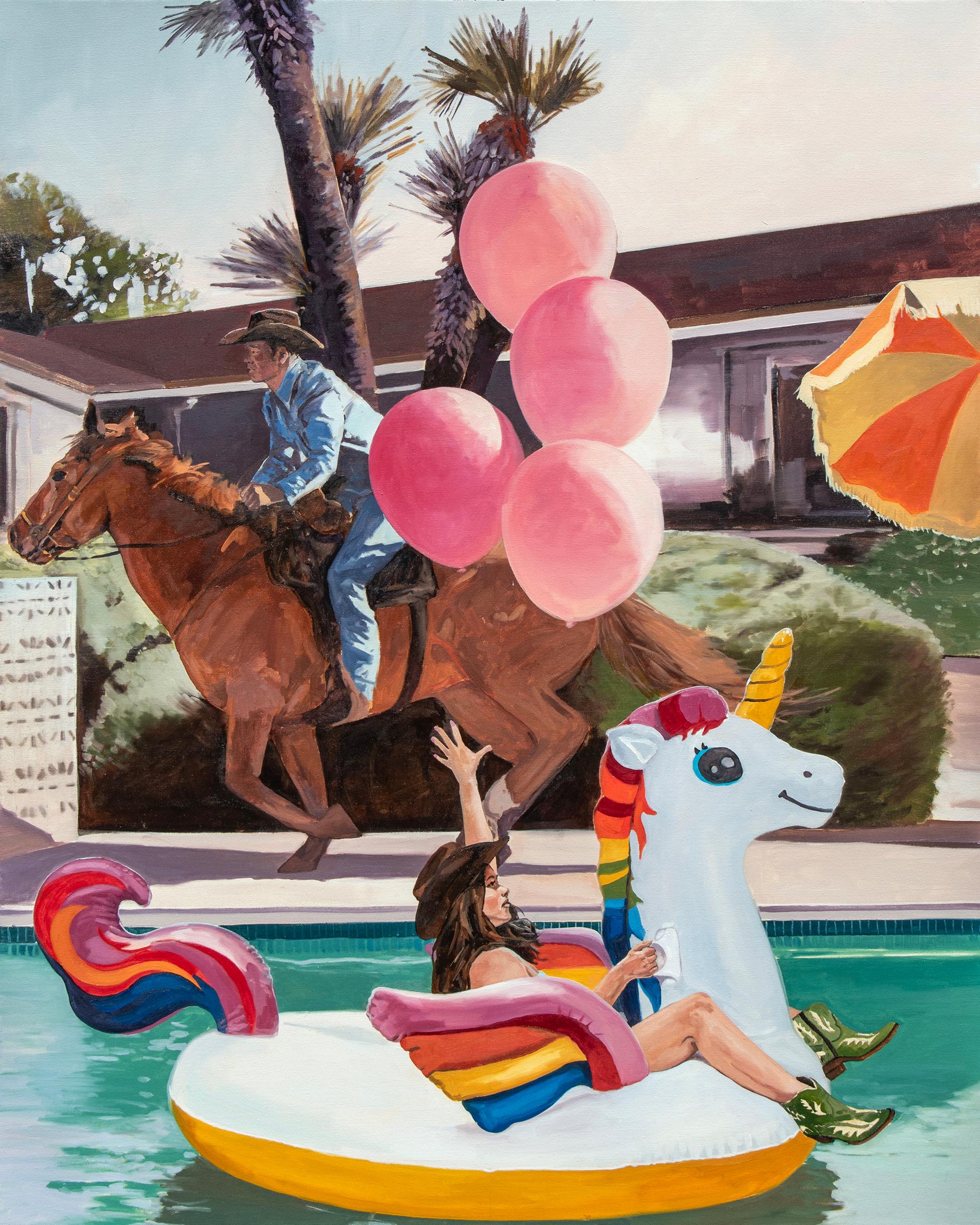 Tracy Stuckey Figurative Painting - Pool Party