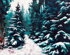 "Deck the Halls" - Original-Acryl-Landschaftsgemälde auf Leinwand