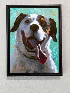 "Dog Joy 11" - Pittura originale di animali in tecnica mista su tela