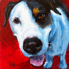 "Dog Joy 12" - Contemporary Dog Portrait Mixed Media Painting, 2026