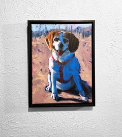 "Dog Joy 6" de Tracy Wall, peinture originale d'aigle/gure