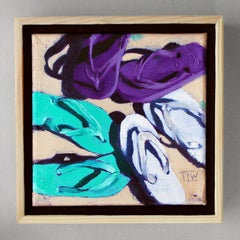 "Flip Flop Trio, " Oil Painting