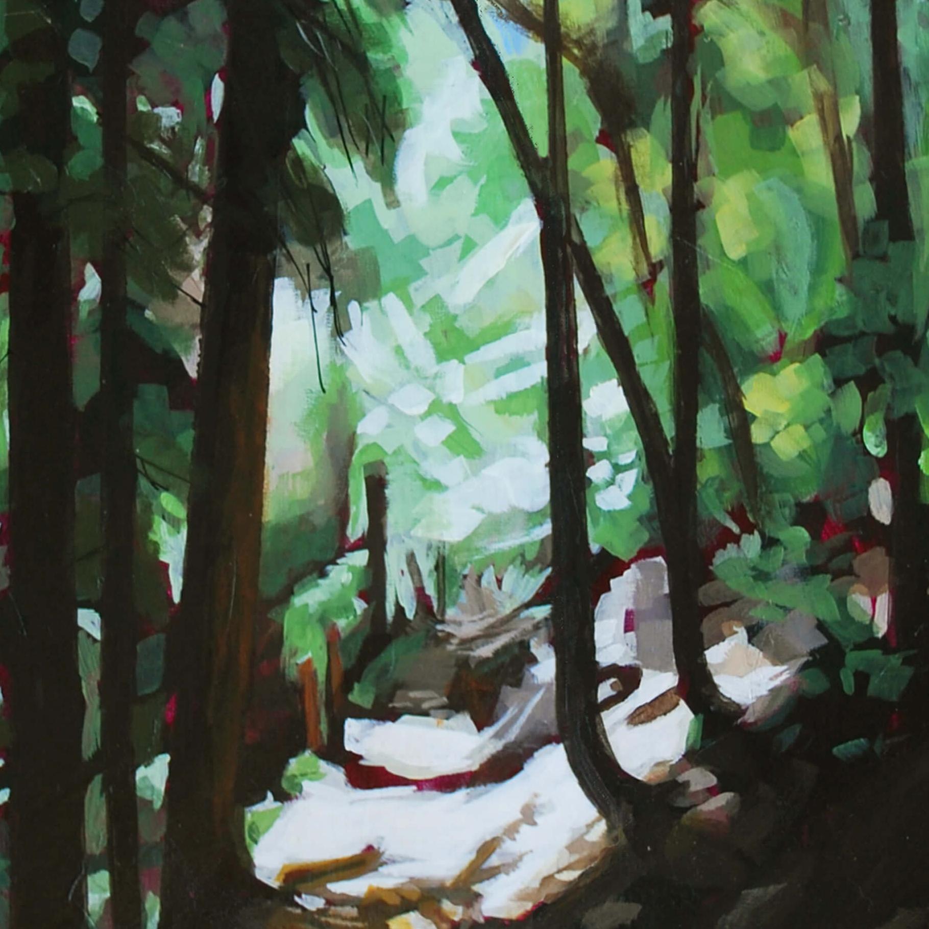 Forest Feeling, Original Mixed Media Painting 1