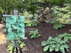 "Hosta Party" (2025), Original Floral Still Life Oil Painting on Panel