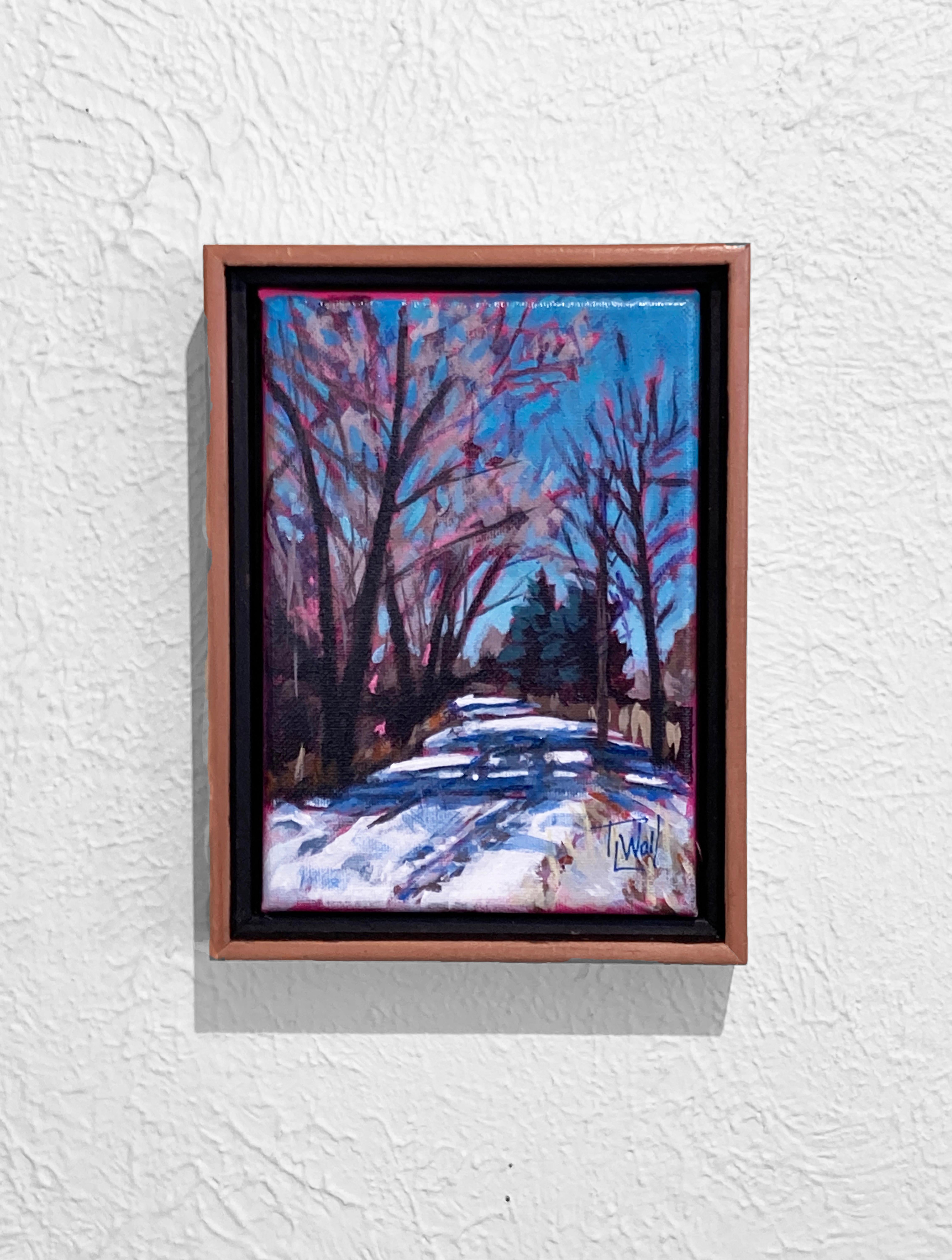 „Snow on HLC, Study #2 (mile-marker 20)“ von Tracy Wall, Original Ölgemälde im Angebot 1