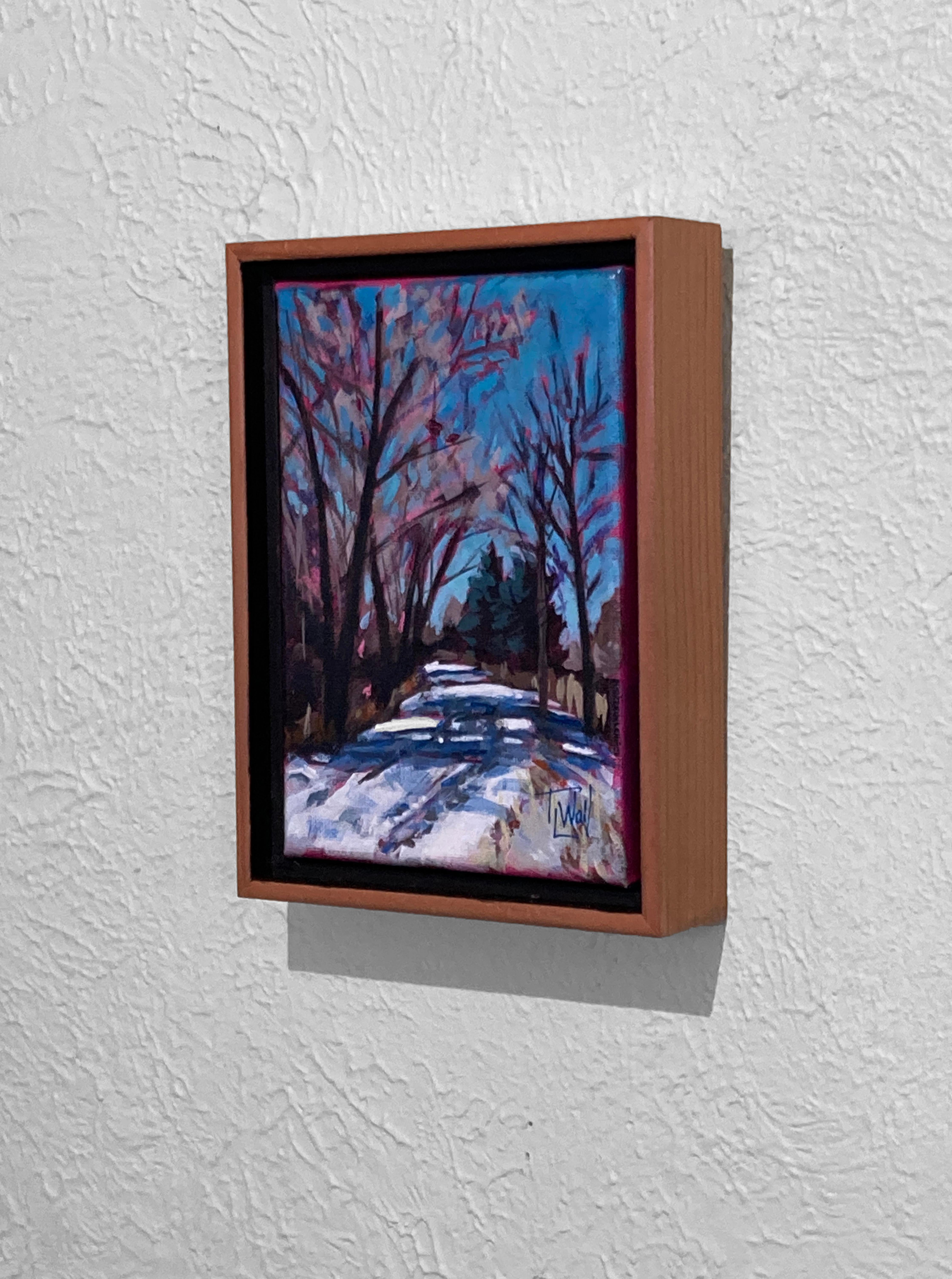 „Snow on HLC, Study #2 (mile-marker 20)“ von Tracy Wall, Original Ölgemälde im Angebot 2