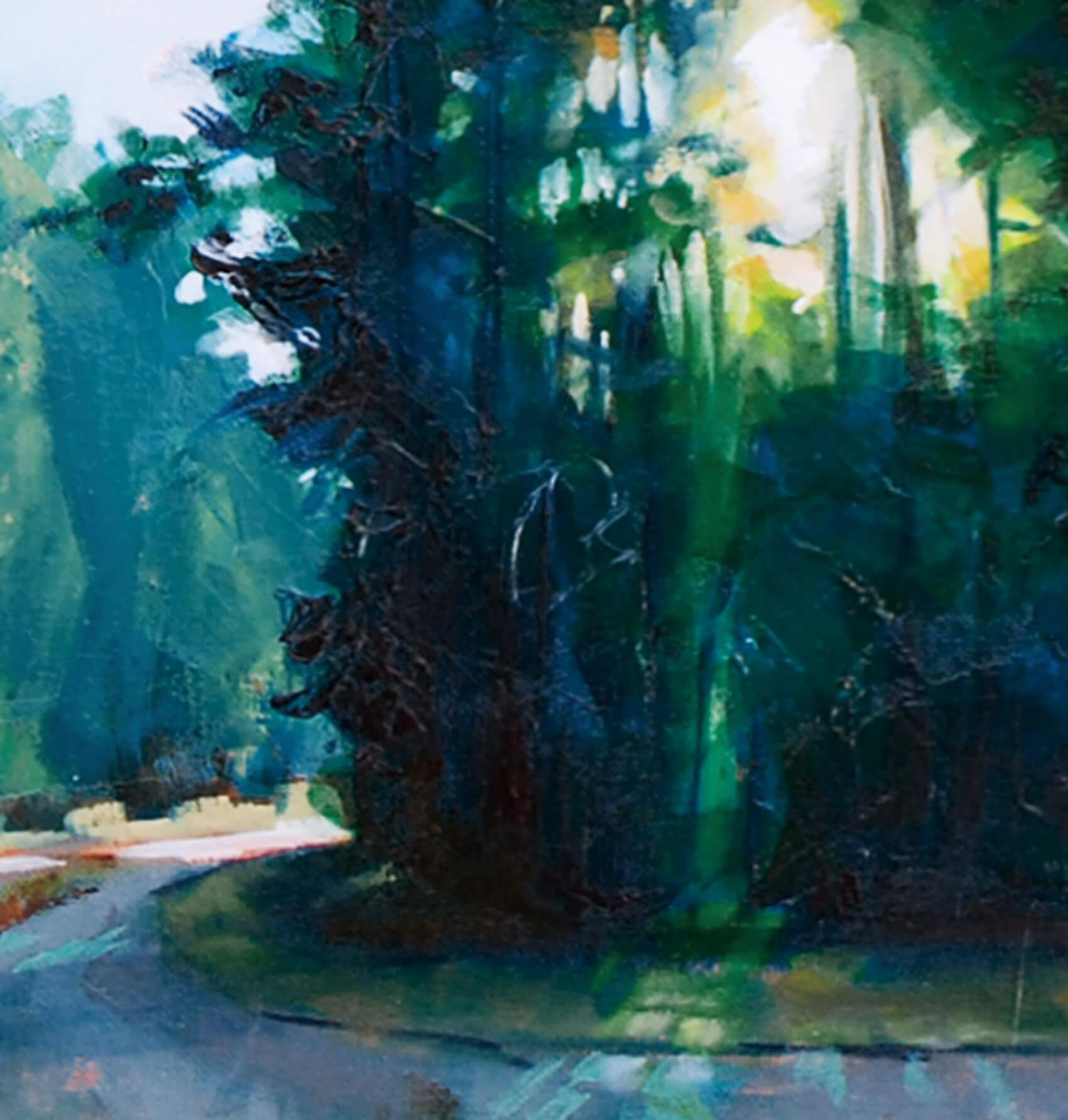 Sunrise Pines, Origingal Mixed Media Painting For Sale 1
