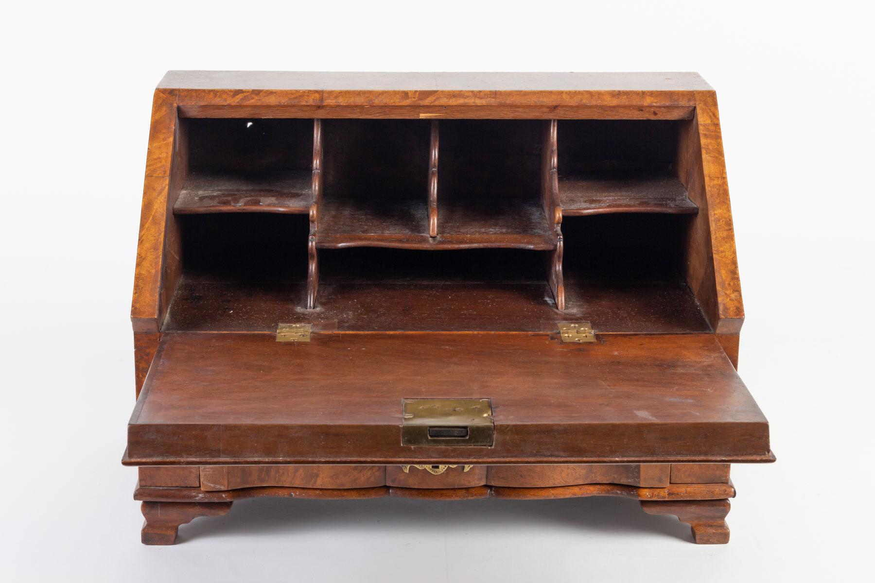 Wood Trade Furniture Forming a Miniature Secretary Writing Table, 19th Century