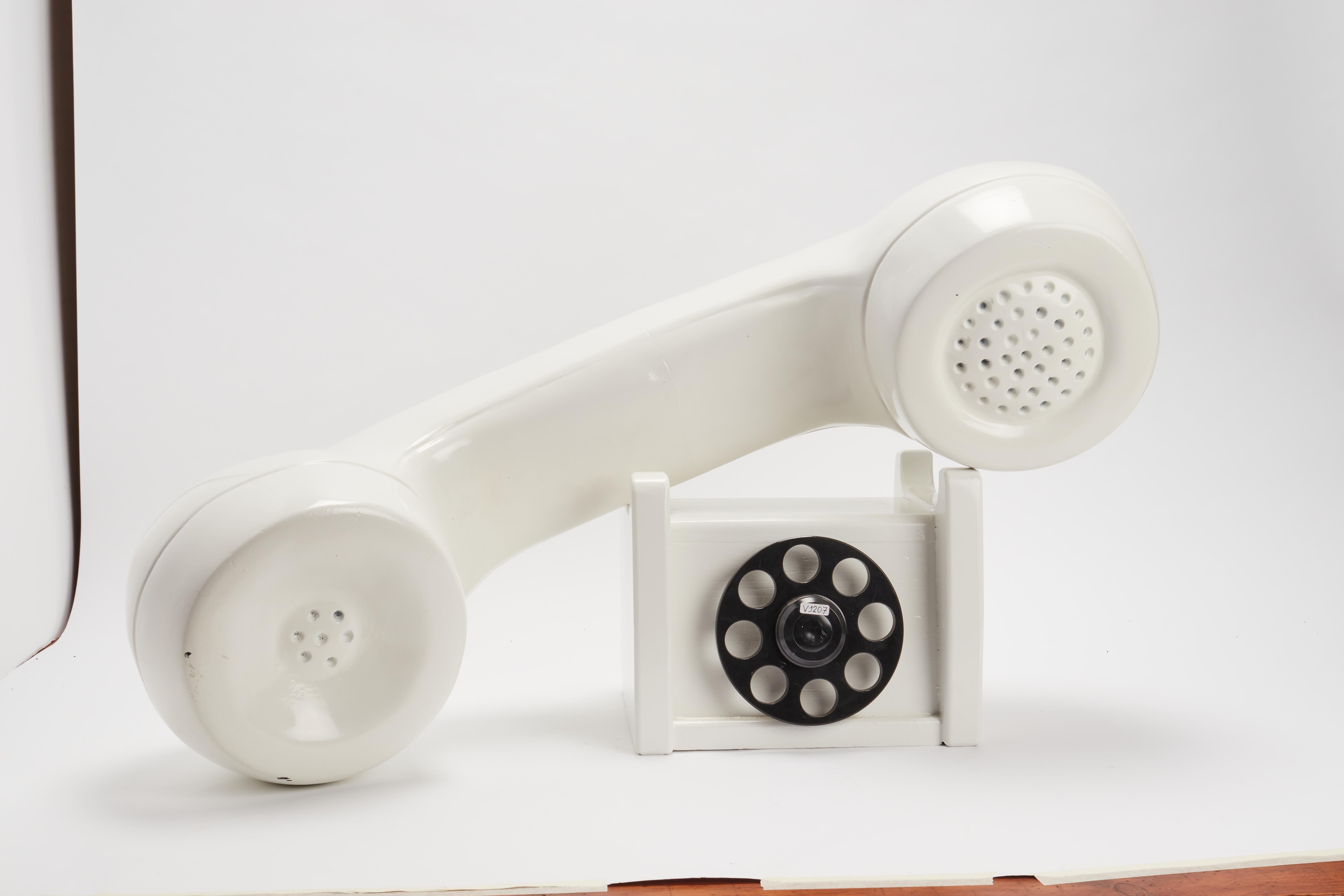 American Trade sign for a telephone company depicting a big telephon, USA 1950. For Sale