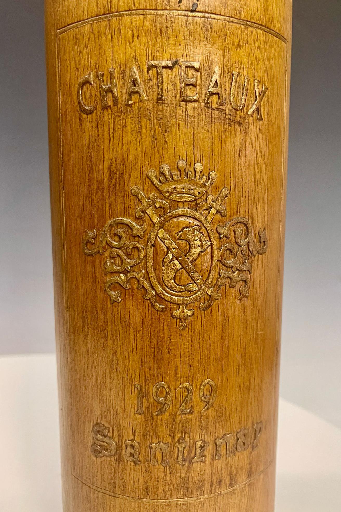 Rótulo comercial de una tienda de vinos: tres botellas de vino con etiqueta francesa, Francia 1950. en venta 6