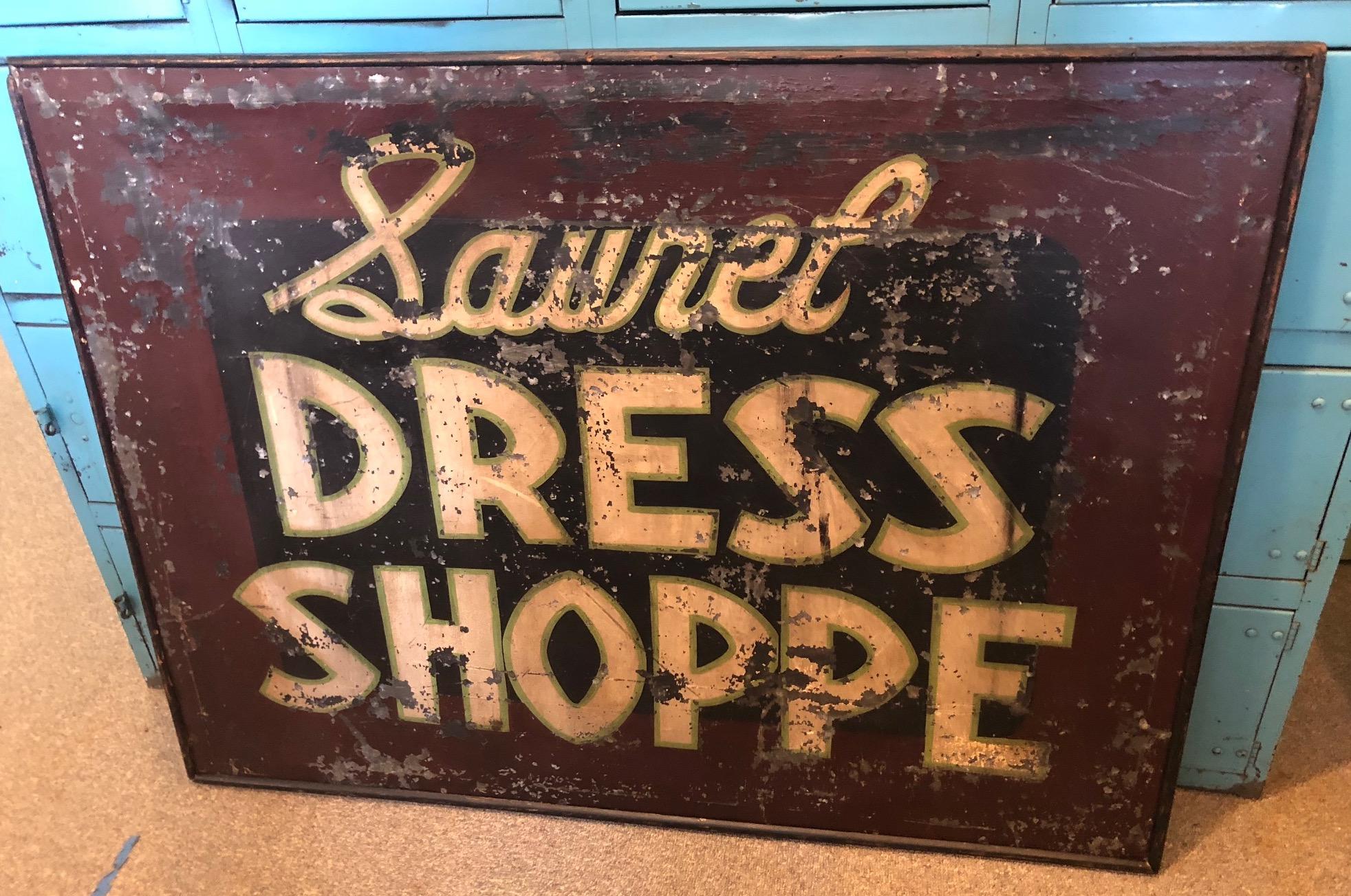 Trade Sign of Tin for Dress Shoppe For Sale 9