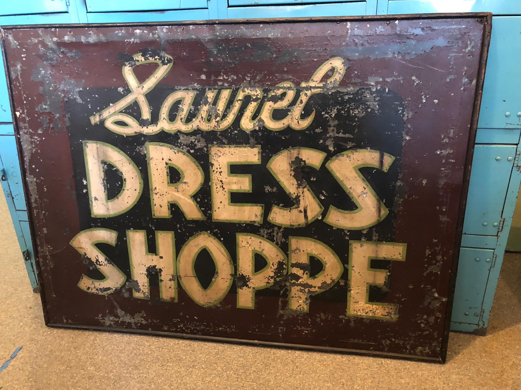 Large, early trade tin sign: 