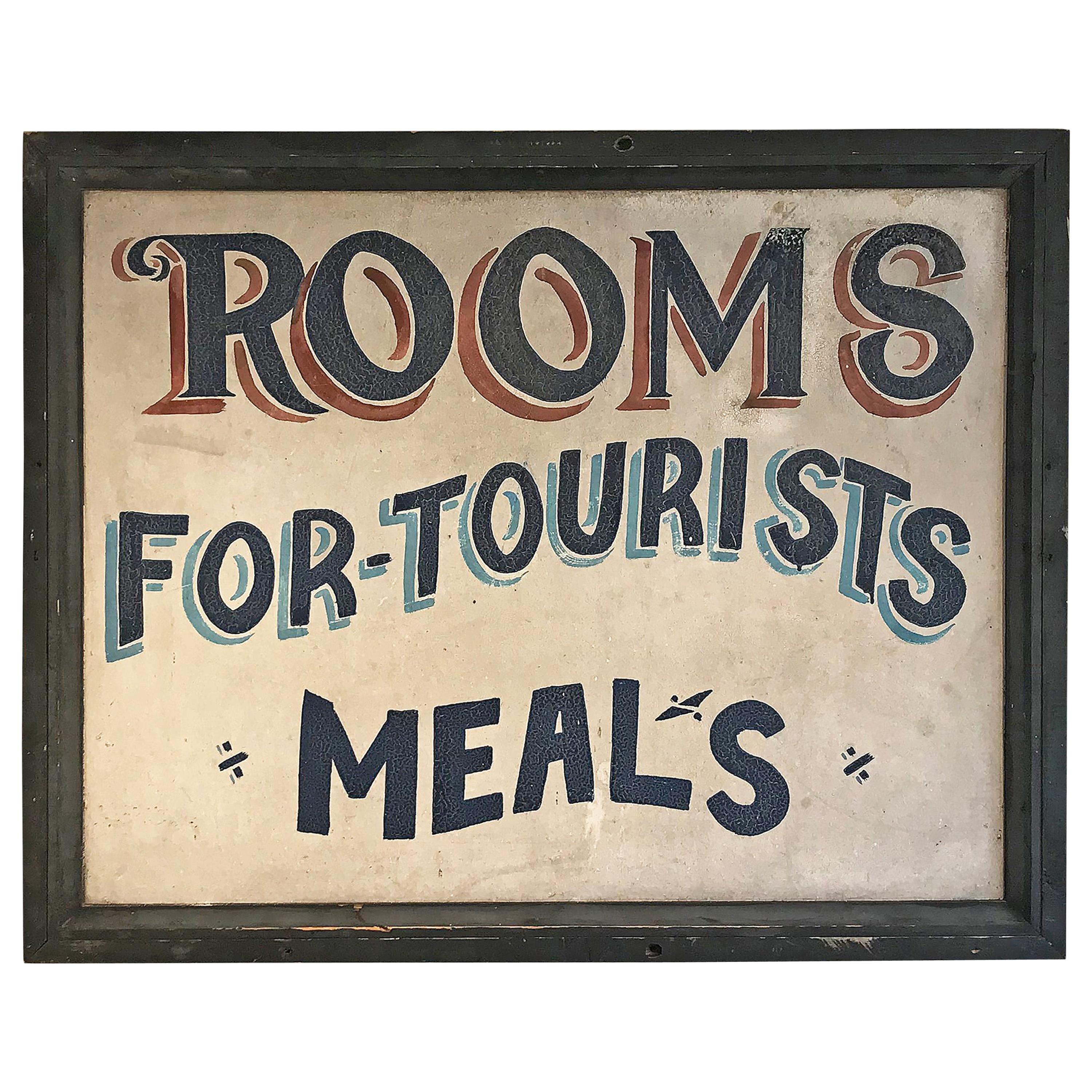 Trade Sign, Rooms or Tourists, Meals